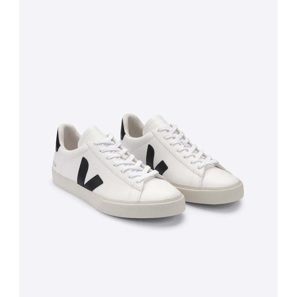 Low Tops Sneakers Dama Veja CAMPO CHROMEFREE White/Black | RO 592LIS